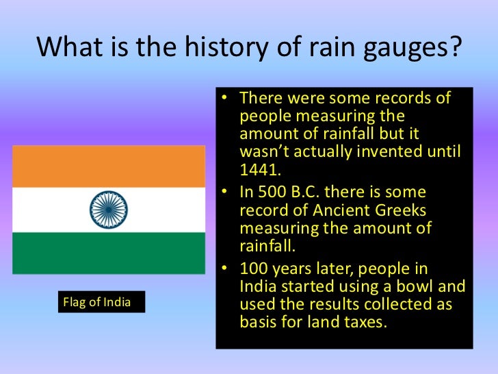 background information on the rain gauge